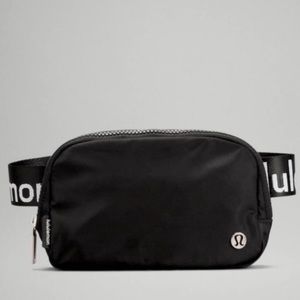NWT Lululemon Black with White Logo Everywhere Belt Bag